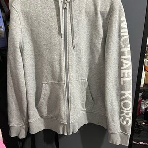 Michael Kors Gray Zip-Up Hoodie